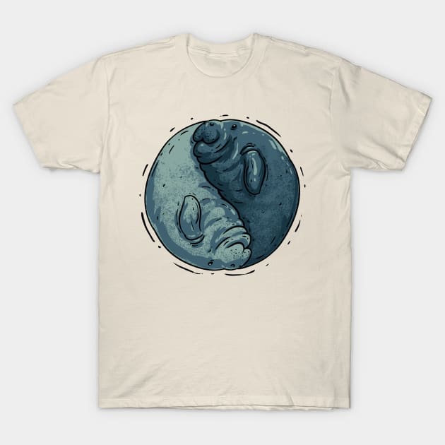 Manatee Yin and Yang T-Shirt by anycolordesigns